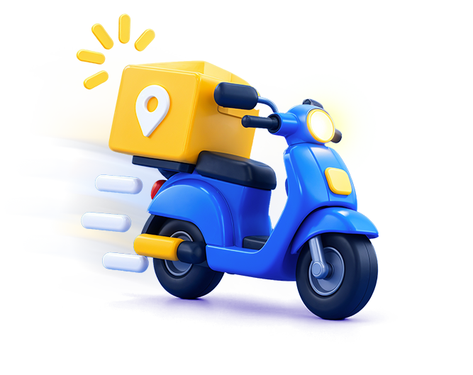 Moto de entrega com bag de delivery